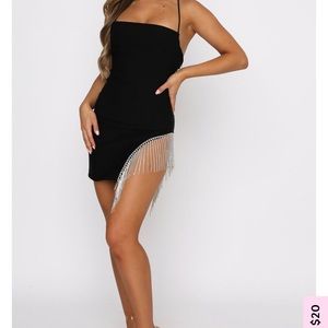 Black embellished mini dress